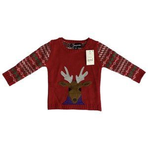33 Degrees Toddler Rudolph Christmas Sweater, Red Size 18M Month NEW